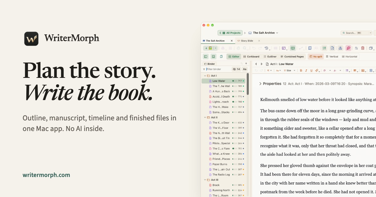 I started writing a book and couldn’t find an app that thinks the way I do, so I built one