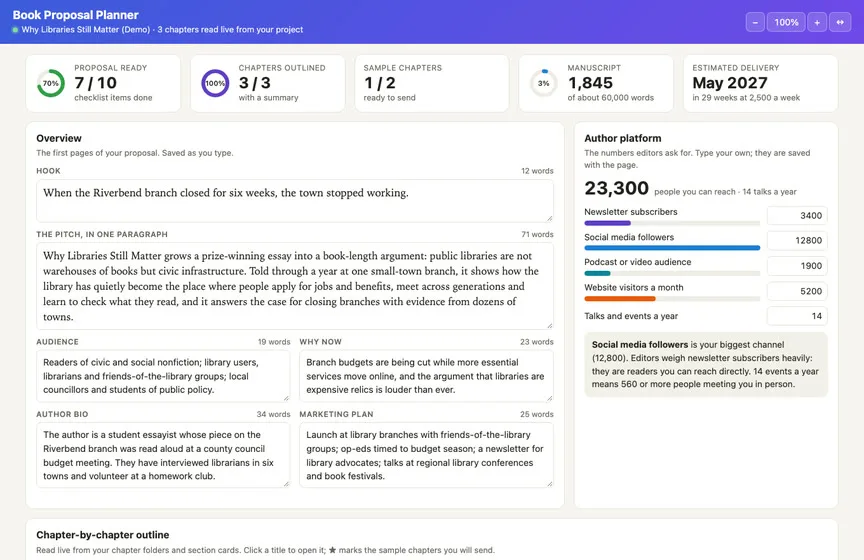 The Book Proposal Planner Live Page