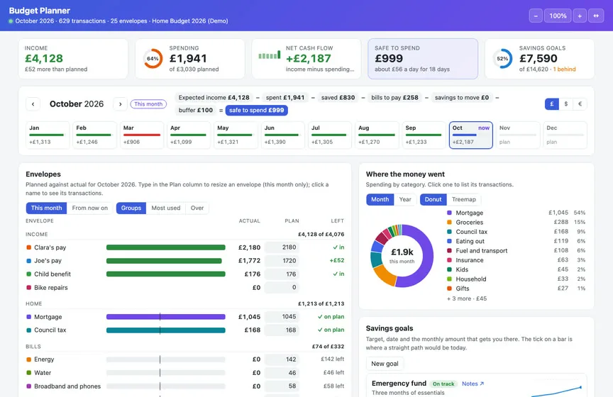 The Budget Planner Live Page