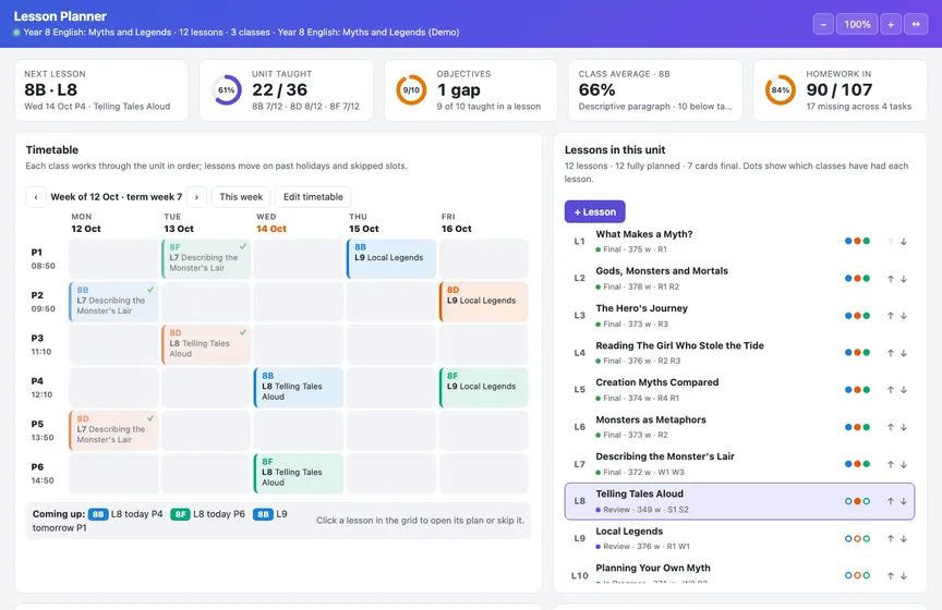 The Lesson Planner Live Page