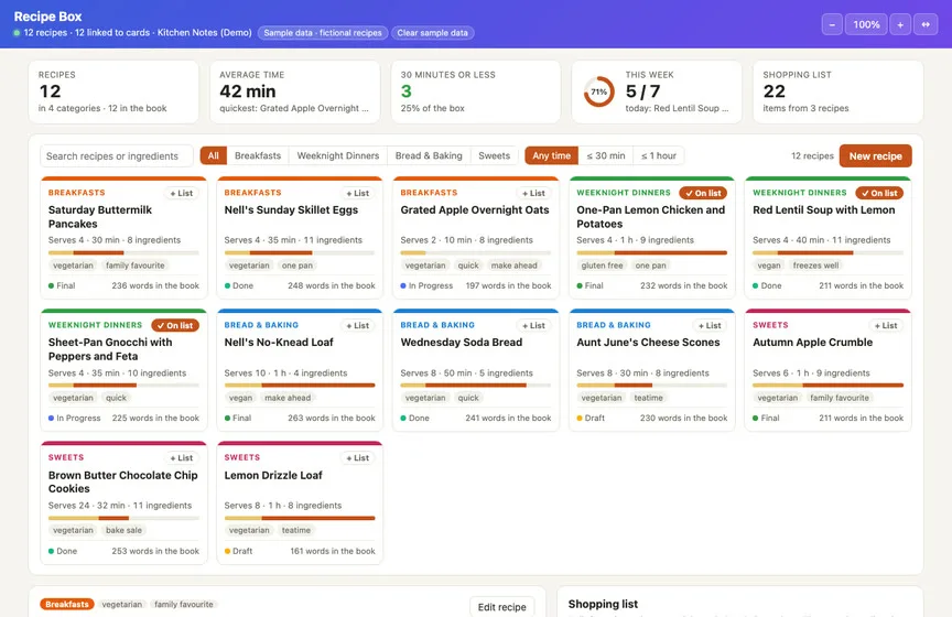 The Recipe Box Live Page