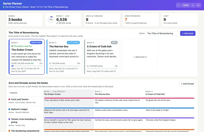 The Series Planner Live Page