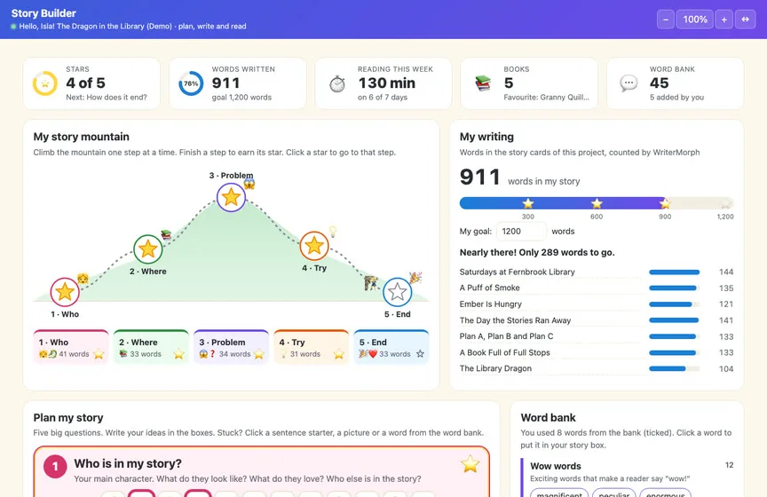The Story Builder Live Page