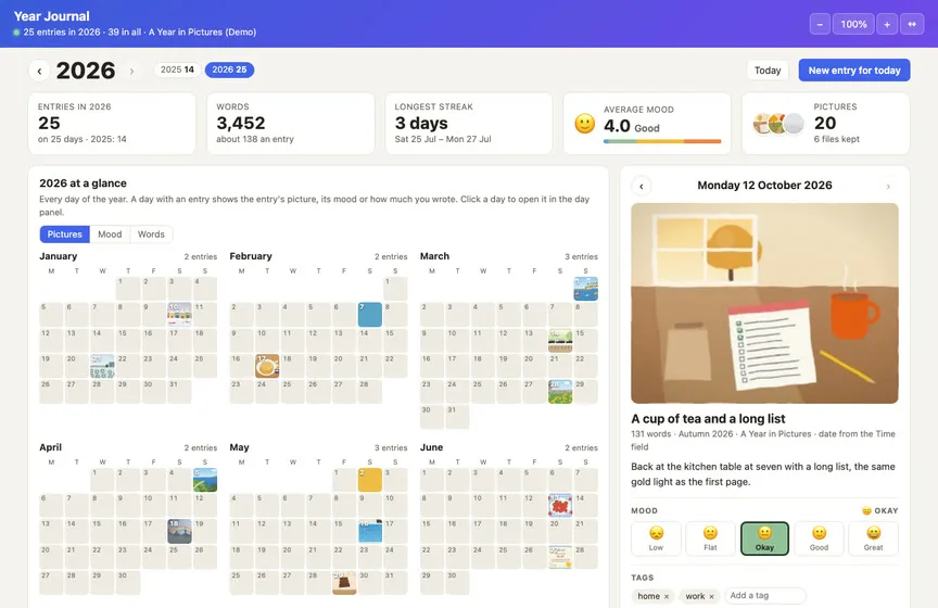 The Year Journal Live Page